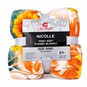 Orange and Yellow king Flannel Blanket